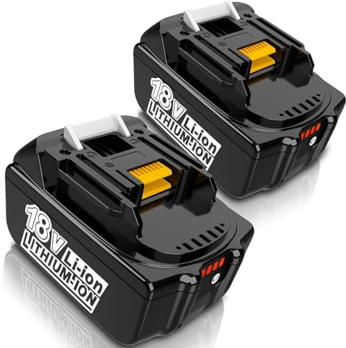 2 x Akku 18V 5Ah/5000mAh Verbesserte Ersatzakku & 2 Akkuhalter, für Makita Akku 18V, LED Indikator,Kompatibler BL1860 BL1860B BL1850 BL1850B BL1840 BL1840B BL1830 BL1830B BL1815-1845 194205-3 194309-1