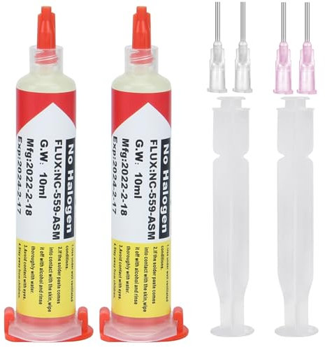 2 Piezas Pasta de Soldadura de Resina Sin Plomo,Flux para Soldar Estaño,Flux Soldadura Electronica,Pasta de Soldadura,per Saldatura per Bga Smd Pga Pcb Saldatura(10ml)