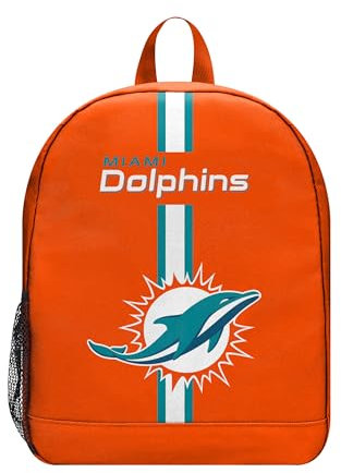 FOCO Rucksack mit NFL Team-Logo, gestreift, Alter 6–12 Jahre, Miami Delfine, Medium, Teamfarben