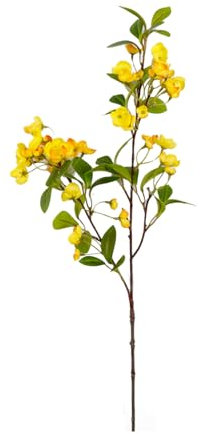 Tomotato Hortensie, künstliche Blume, einzelne künstliche Hortensie, Blumenstrauß, Blumenarrangement, Dekoration für Zuhause, DIY, Hochzeit, Tafelaufsatz (Gelb)