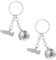 JJUNW Lot de 2 mini porte-clés mignons en forme de ballon de football pour garçons et filles - Cadeau de décoration pour les fans de football, garçons et filles, Argenté