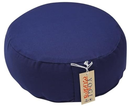 Generisch Außenbezug | Ersatzbezug für Yogakissen - Rundkissen 1-TLG | Kordelzug Ø33 cmx20cm (Blau)