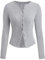 CocMouse Women's Slim Fitted Cardigan Ribbed Knit Button Down Shirt Long Sleeve Y2K Crew Neck Going Out Tops Streetwear (Gray, S)