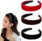 HJZHII 3 Stück 3cm Breit Haarreifen Damen, Gepolsterte Haarreif Samt Einfaches Solides Stirnband Samtstoff Retro Haarband Mode Haarschmuck Stirnbänder für Frauen und Mädchen