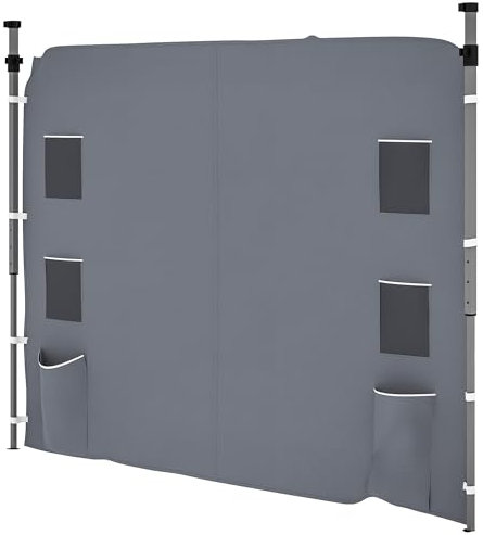 Outsunny Gazebo Side Panel, Canopy Sidewall Panel with 4 Mesh Bags and 2 Storage Pockets for 3 x 3 m Straight Leg Pop Up Gazebos, 1 Pack Sidewall Only, Grey