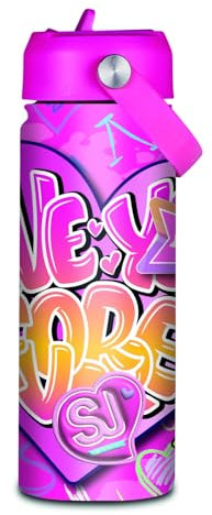 SJ GANG STYLE JAM GANG Borraccia Termica in Acciao Inox, Fucsia, 0,5 L, Borraccia Scuola e Tempo Libero, Bambina