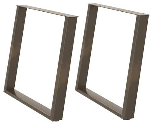 vidaXL Esstischbeine U-Form 2 Stk. Naturstahl 90x(72-73) cm Stahl, Esszimmertischbein, Tischgestell, Esstischgestell, Tischbein, Tischgestelle