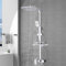 Colonne de Douche, Colonne de Douche Thermostatique Hauteur Réglable 85-125cm, Ensemble de Douche pour Salle de Bain, Carré, Panneau de Douche en Acier Inoxydable (Trois modes de sortie d'eau Argent)