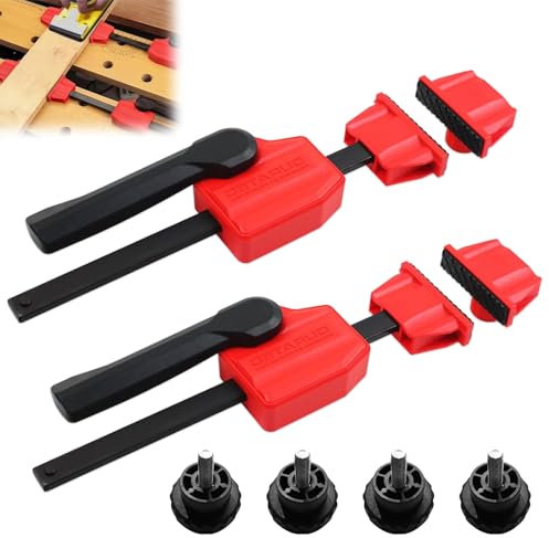 Infreecs 2 Stück Tisch-Werkbankklemme, Spannelement 20mm, Holzbearbeitung Werkbank Niederhalter, Bankklemme für Holzbearbeitung, Werkbank Schnellspannzwinge für Holzschnitzen, Fräsen, Schleifen