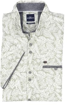 engbers Herren Herren Kurzarm-Hemd Gemustert, Khaki, 38873, Khaki in Größe 6XL