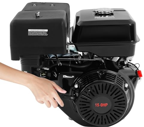 TONFEION 420CC Benzinmotor, 4-Takt-OHV Motor, Kartmotor 15PS Motor Benzin, Einzylinder Standmotor 3600RPM, Kartmotor Luftgekühlt Viertaktmotor, für Go Kart, Rasenmäher, Schwarz