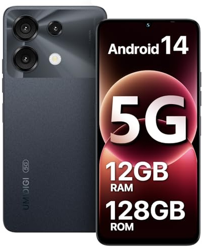UMIDIGI G9 5G Cell Phone, Android 14 Unlocked Phones, 6.75 HD+ 90Hz Display，12(6+6) GB +128GB/1TB TF Expand, 5G Dual SIM, 50MP Camera, AI Face & Fingerprint Unlock, 5000mAh Android Phone Black