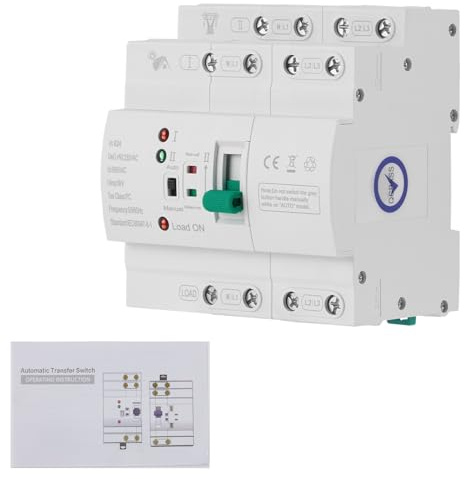 Interrupteur de transfert automatique, Dual Power 63 A 2P ATS pour camping-car et distributeur de maison, commutation de courant de secours, commutation prioritaire de réseau, camping-car, forme