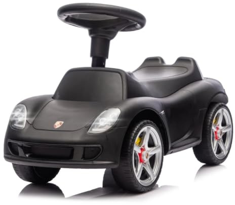 VROOOMY Porsche Carrera GT Rutschauto, 1–3 Jahre, mit Scheinwerfern, Schwarz