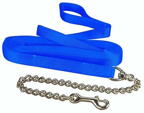 Hamilton Thick Nylon Horse Longe Line with Snap Chain, 24-Inch/26-Feet, Blue