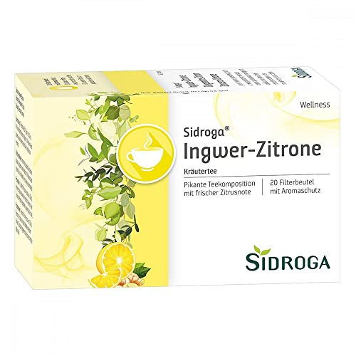 Sidroga Ingwer-Zitrone: Pikanter Tee mit frischer Zitrusnote, 20 Filterbeutel mit je 2 g