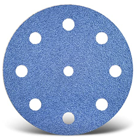 MENZER Blue Schleifscheiben 125 mm, 9-Loch (25 Stk.) K60 | f. Exzenterschleifer, Zirkonkorund, Klettbefestigung