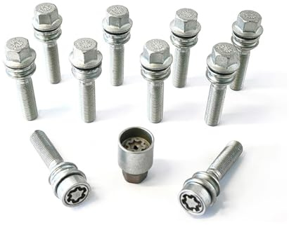 H&R Wheel bolt Set Round-Head with movable cone R14 M14x1.50 - Length 51mm - 10 pcs - incl. wheel-locks