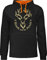 Pullover Herren Frauen Hoodie Kontrast zweifarbig - Skiurlaub Apres Ski - Hirsch auf der Pirsch - L - Schwarz/Orange - Pulli flauschig Skifahren Geschenke Fun-Kapuzenpullover après+ski+Party