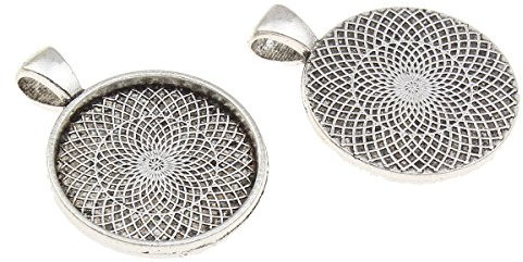 Perlin - 12stk Metall Anhänger Fassungen für 20mm Runde Cabochon-Fassung Rahmen Medaillons M499 x2