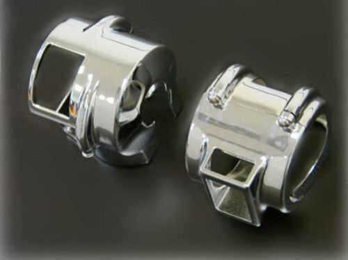 BHYShop Chrom Aluminium Cover für Shadow VT 750 600 1300 C VTX 1300 VLX Aero VT1300 - Zündschalter, Druckknopf, Silber, EIN-AUS