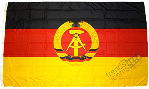 Top qualité - Drapeau de la République allemande Democratique allemand - Drapeau de la République allemand - 250 x 150 cm - Très résistant aux déchirures- Poids du tissu : env. 100 g/m2