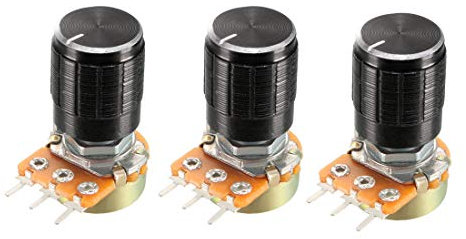 uxcell Potentiometer mit Drehknöpfen, variable Widerstände, a18091100ux0442, 3Pcs 1K