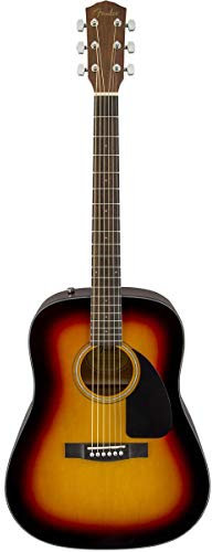 Fender CD-60 Dreadnaught Akustikgitarre (V3), mit Tasche, Sunburst, Walnuss-Griffbrett