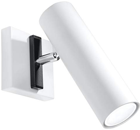 SOLLUX lighting Direzione LED Wandleuchte Innen 1 Flamme - Minimalistische Wandlampe Innen Wandleuchte Treppenhaus Lampe - Wandlampe LED aus Stahl in Weiß 00 x 00 x 00 cm