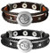 Flongo Leder-Armband Partnerarmband BFF Armbänder Freundschaftsarmband für 2, Leder Armband Armreif Lederarmband Kordelkette Damen Herren Schwarz Braun Tai Chi Yin und Yang