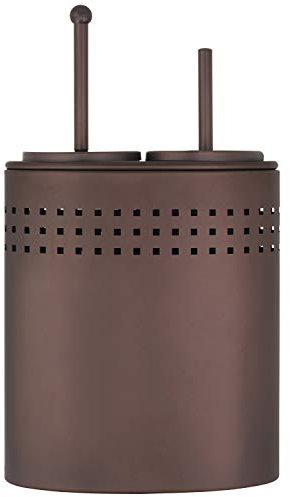 Blue Donuts Toilet Brush and Plunger Set with Holder, Modern Oil Rubbed Bronze Bathroom Accessories Toilet Plunger and Toilet Bowl Brush Combo