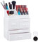 Relaxdays Make Up Organizer mit 21 Fächern, Kosmetik Tower für Lippenstift, Nagellack, Schminke, Acryl Make Up Box, weiß, 29,5 x 23,5 x 14 cm