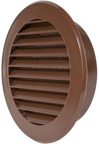 Rejilla de ventilación redonda Soffit – rejilla de ventilación – rejilla – Malla de ventilación HVAC de plástico – marrón