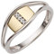 Jobo Damen-Ring aus 14 Karat 585 Gold Bicolor mit 4 Diamanten Größe 50