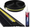 X - Paraspifferi in gomma resistente per porta del garage, soglia di pavimento, antipioggia (3 m)