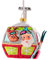 Christbaumschmuck Weihnachtsdeko Tannenbaumschmuck X-Mas Hänger Santa und Rentier in der Skigondel rot