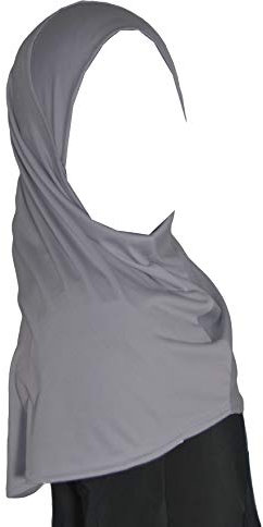 Kopftuch für Mädchen, Hijab, einfarbig, Al Amira, fertig zum Überziehen, ideal für jeden Anlass, Schule/Kindergarten, grau, Einheitsgröße