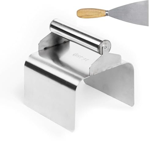 Landscape Curb Trowel Stainless Steel Concrete Curbing Trowel 4” x 6” x 4” Concrete Curb Tool Rectangle Edger Cement Model Making Tool with Handle and Putty Knife