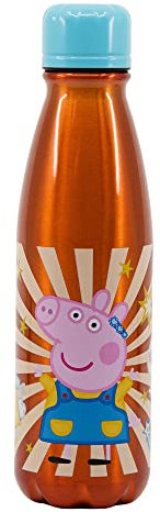 Stor Peppa Pig 600ml Aluminium Bottle for Kids Childrens Back to School Drinks Bottle BPA Free