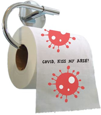 Z12 Covid Kiss My Arse Toilet Paper - Funny Printed Loo Roll - Novelty Gift for Bathrooms and Washrooms