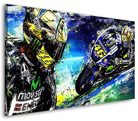 Kunstgestalten24 Leinwandbild Valentino Rossi Wandbild Kunstdruck Raum- u. Wanddekoration Übergrößen