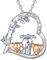ELESTIA Mama und 2 kinder Kette Mutter Tochter und Sohn Herz Kette Silber 925 Roségold Elefanten Schmuck Geschenke zum Muttertags Geburtstags für Mama Oma