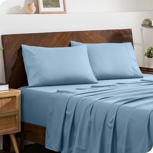 Bare Home Microfibre Pillowcase Set Standard Size - 2 Pack Pillow Cases - Lightweight - Cooling - Soft Brushed Microfibre - Pillow Covers (50x75, Light Blue)