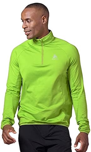 Odlo Herren Langarm Shirt mit Reißverschluss BERRA LIGHT, lime green, XL