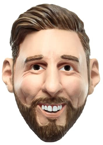 Ghoulish Productions - Messi-Maske, Linie Berühmte Persönlichkeiten, widerstandsfähiges Latex-Kostüm, handbemalt, Halloween, Karnevalsumzug, Kostümparty, Einheitsgröße für Erwachsene.