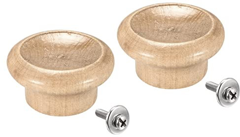 sourcing map Universal Pot Lid Knob, Wooden Replacement Knob 49x26mm for Pan Pot Cover Lid, Pack of 2