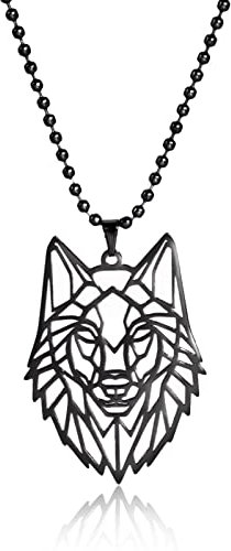 LIKGREAT Wolf/Löwe/Tiger/Adler/Tropischer Fisch/Schlange/Katze Halskette Wilde Tiere Anhänger Halsketten Natur Wildtiere Anhänger Edelstahlschmuck Geschenke für Männer Frauen (5-b)