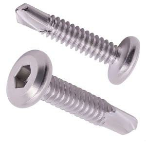 Vis autoforeuses à tête plate en acier inoxydable 410, tête à six pans creux - #12 x 2,5 cm