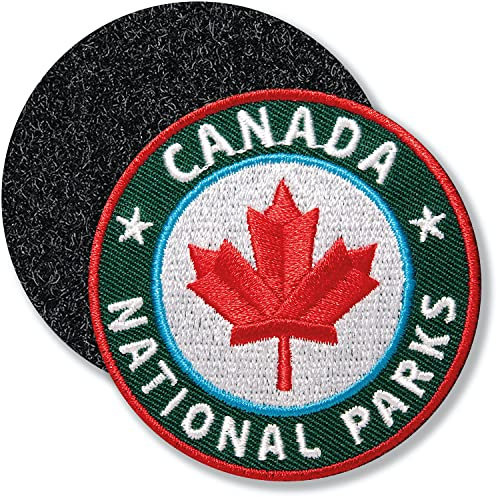 Klettpatch - Kanada Nationalpark 55 mm hochwertig gestickt/Canada Reise Outdoor Trekking/Klett Patch Abzeichen Applikation Patches auf Kleidung Rucksack/Club of Heroes (Grün)