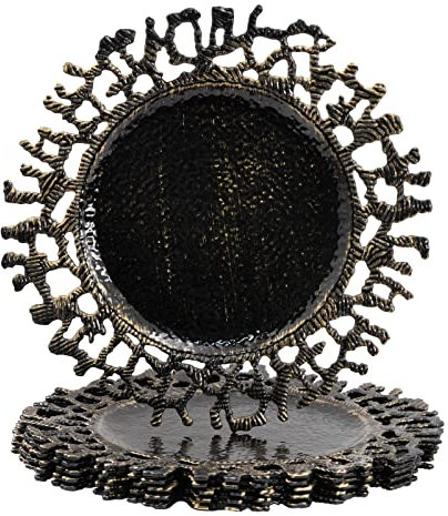 MAONAME 13 Black Charger Plates, Round Plastic Decorative Chargers for Wedding, Tabletop Decor, Set of 6